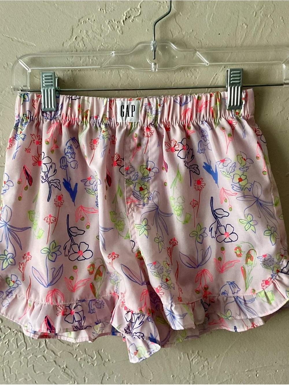 GAP Pink Floral Ruffle Sleep Shorts
